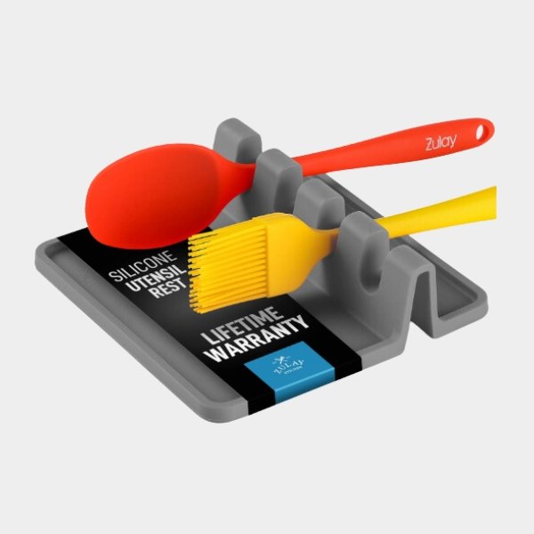 Products.jpg Zulay Kitchen Silicone Utensil Rest - BPA-Free, Durable Spoon Rest with Drip Pad - Image 1